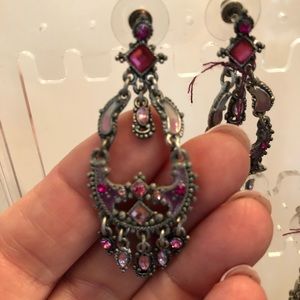 Earrings post Pink Crystal